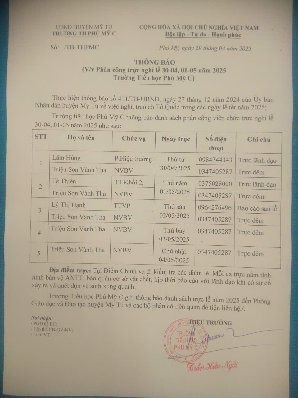 Lịch tuần 2 tháng 6 năm 2025